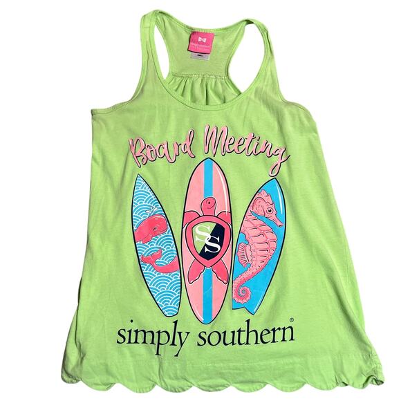 2/$15 Simply Southern Board Meeting‎ Scalloped Tank S (2763) - Picture 1 of 3